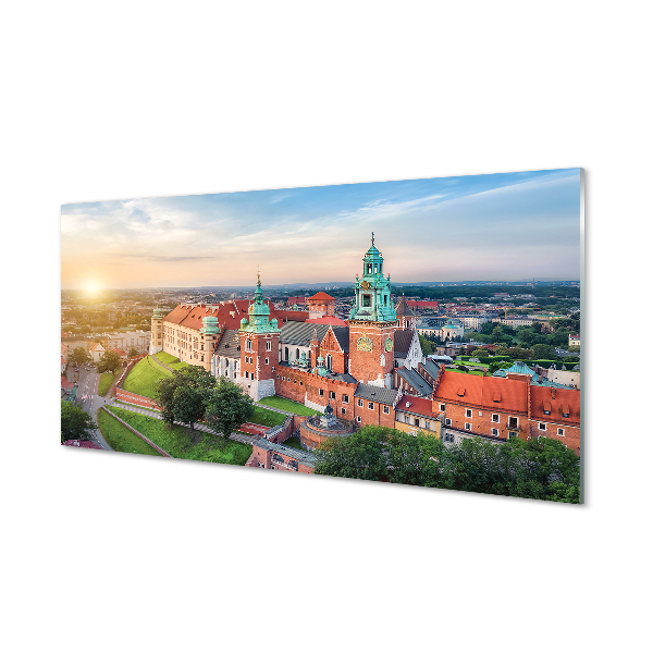 Stenska plošča za kuhinjo Krakov grad panorama sunrise