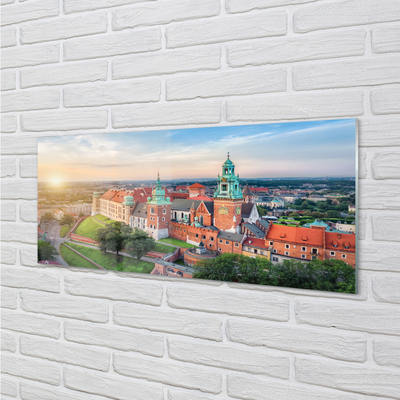 Stenska plošča za kuhinjo Krakov grad panorama sunrise