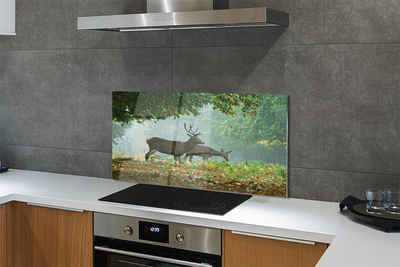 Stenska plošča za kuhinjo Deer jesenski gozd