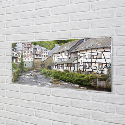 Stenska plošča za kuhinjo Nemčija stara zgradba reka