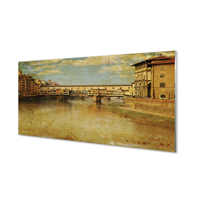 Stenska plošča za kuhinjo Italija river mostovi stavbe