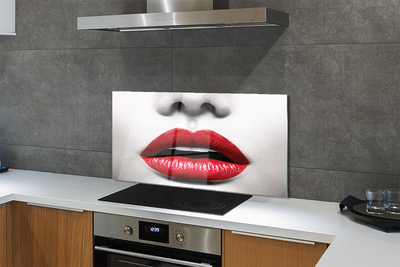Zidna obloga za kuhinju Rdeče ustnice nos ženska