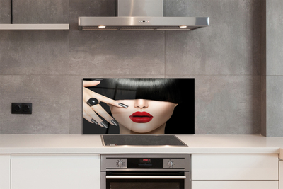 Zidna obloga za kuhinju Ženska šiška rdeče ustnice