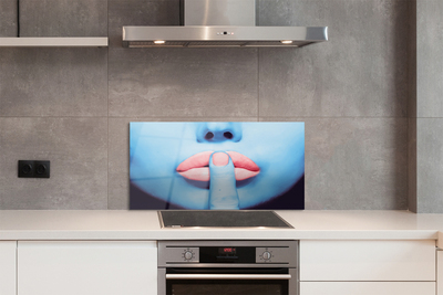 Zidna obloga za kuhinju Ženska neon ustnice