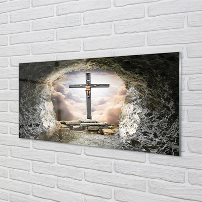 Stenska plošča za kuhinjo Jama svetlobe cross jezus