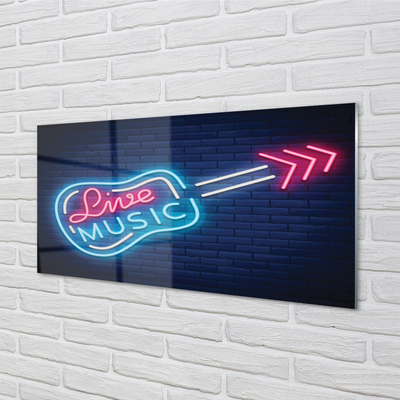 Zidna obloga za kuhinju Kitara neonska reklama