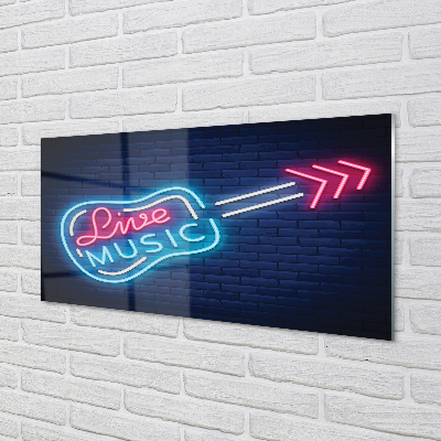 Zidna obloga za kuhinju Kitara neonska reklama