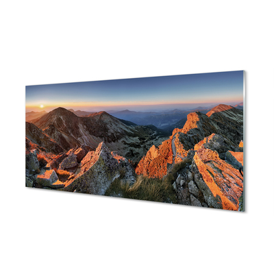 Stenska plošča za kuhinjo Mountain sunset