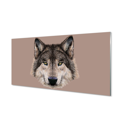 Stenska plošča za kuhinjo Poslikano volk