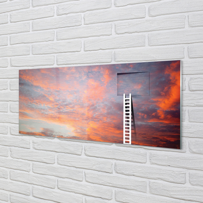 Stenska plošča za kuhinjo Ladder sončni zahod nebo