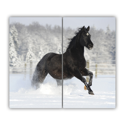Steklena podloga za rezanje Galopu konj sneg