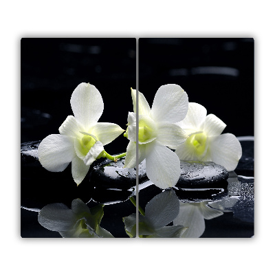 Steklena podloga za rezanje Bela orhideja cvet