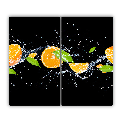 Steklena podloga za rezanje Oranžna in vode
