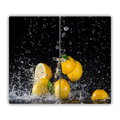 Steklena podloga za rezanje Limona in vode