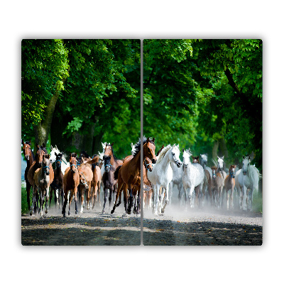 Steklena podloga za rezanje Galloping konji