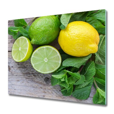 Steklena podloga za rezanje Lime in limone