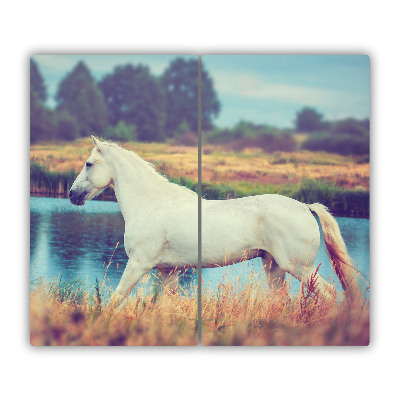 Steklena podloga za rezanje White horse lake