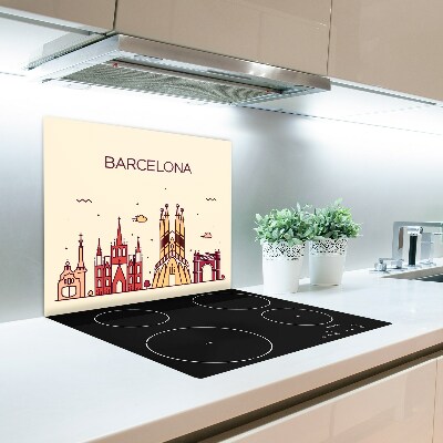 Steklena podloga za rezanje Napis barcelona