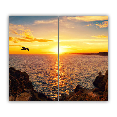 Steklena podloga za rezanje Sunset morje