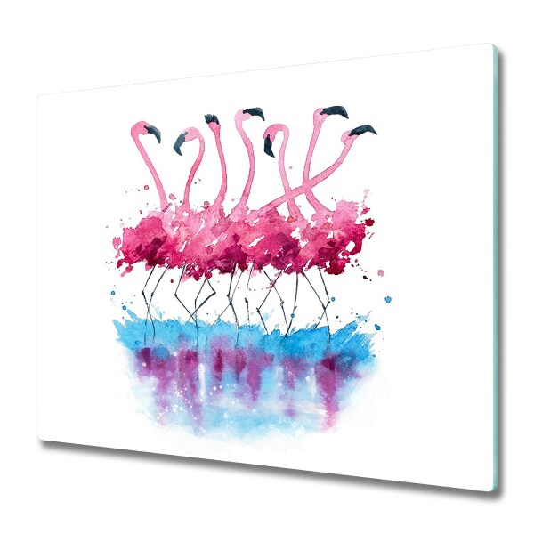 Steklena podloga za rezanje Flamingos