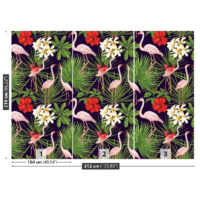 Stenska fototapeta Flamingov rastline