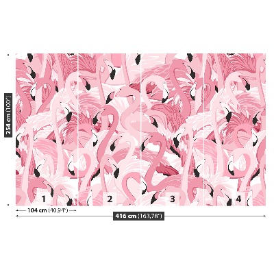 Stenska fototapeta Roza flamingov