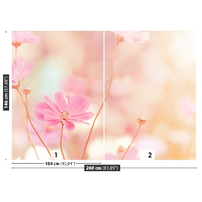 Stenska fototapeta Pink cosmos cvetje