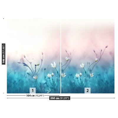 Stenska fototapeta Wildflowers bela