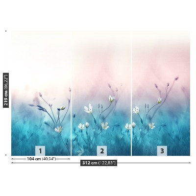 Stenska fototapeta Wildflowers bela