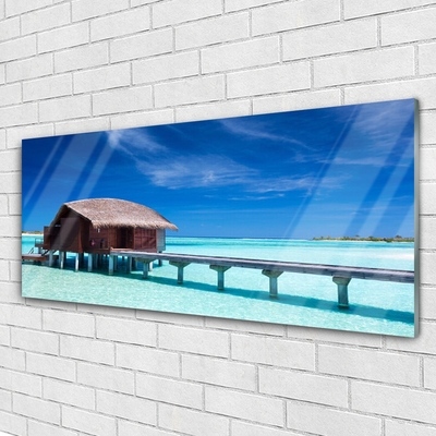 Slika na akrilnem steklu Sea beach house arhitektura