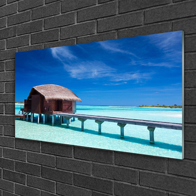Slika na akrilnem steklu Sea beach house arhitektura