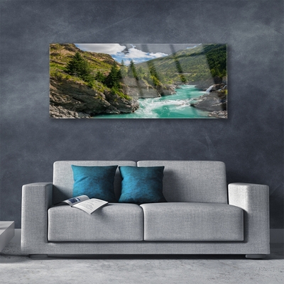 Slika na akrilnem steklu Gorovje river landscape