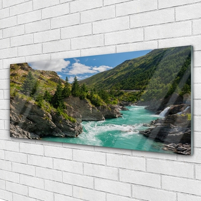 Slika na akrilnem steklu Gorovje river landscape