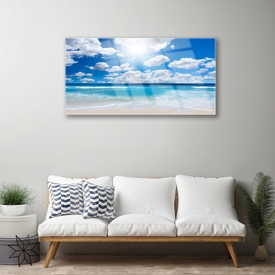 Slika na akrilnem steklu Oblaki landscape beach morje