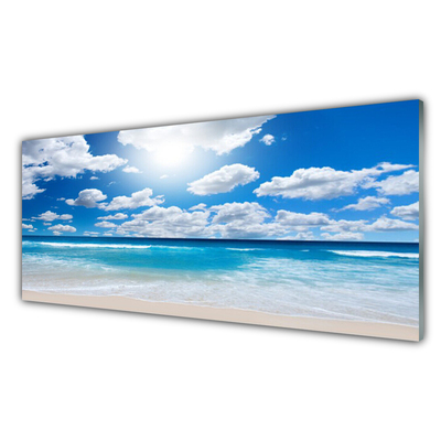 Slika na akrilnem steklu Oblaki landscape beach morje