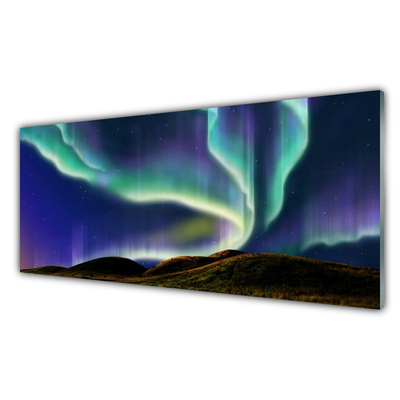 Slika na akrilnem steklu Northern lights landscape