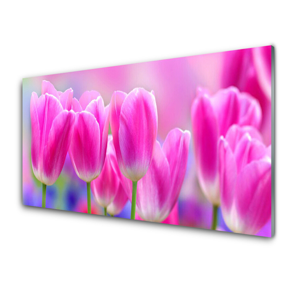 Slika na akrilnem steklu Tulipani na wall