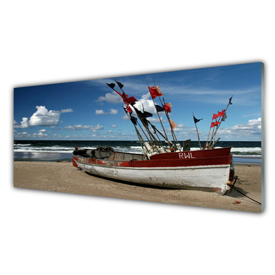 Slika na akrilnem steklu Čoln sea beach landscape