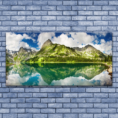 Slika na akrilnem steklu Mountain lake landscape