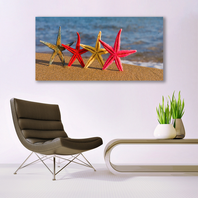 Slika na akrilnem steklu Starfish beach art
