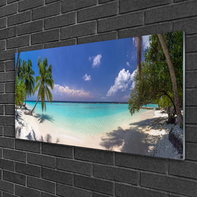 Slika na akrilnem steklu Seaside palm beach landscape