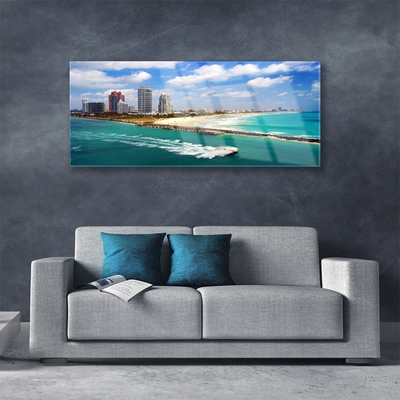 Slika na akrilnem steklu Ocean city beach landscape