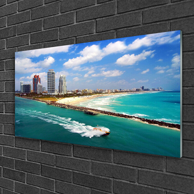 Slika na akrilnem steklu Ocean city beach landscape