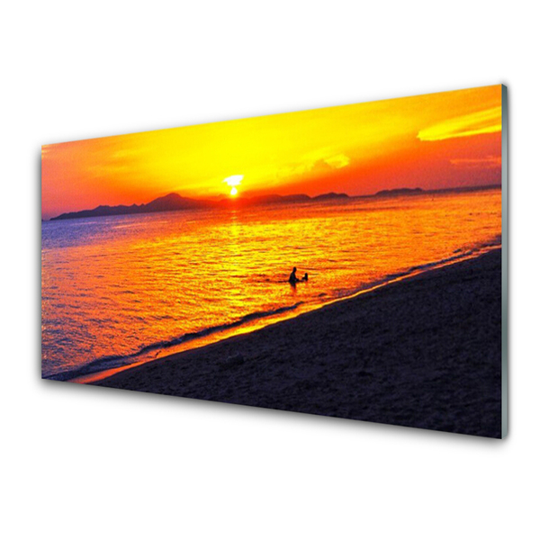 Slika na akrilnem steklu Sun sea beach landscape