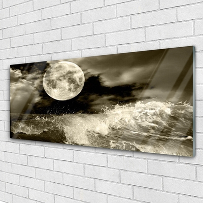 Slika na akrilnem steklu Nočni moon landscape