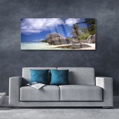 Slika na akrilnem steklu Rocks beach landscape