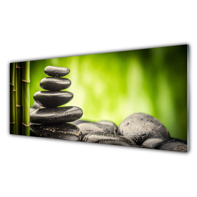 Slika na akrilnem steklu Bamboo stones art