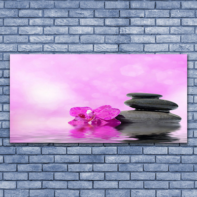 Slika na akrilnem steklu Pink flower art