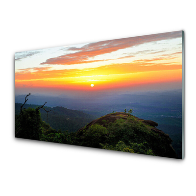 Slika na akrilnem steklu Forest landscape mountain nature
