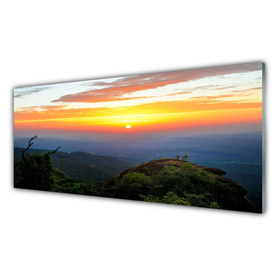 Slika na akrilnem steklu Forest landscape mountain nature